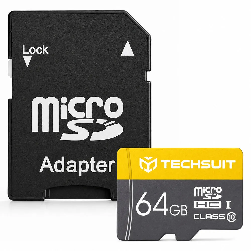 Scheda di memoria microSDXC Techsuit THCM11, 64 GB, Classe 10, con adattatore - immagine 1