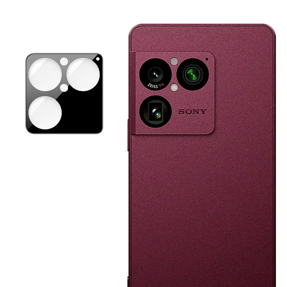 Pellicola protettiva per fotocamera posteriore Techsuit per Sony Xperia 1 VIII, vetro temperato, nera - immagine 1