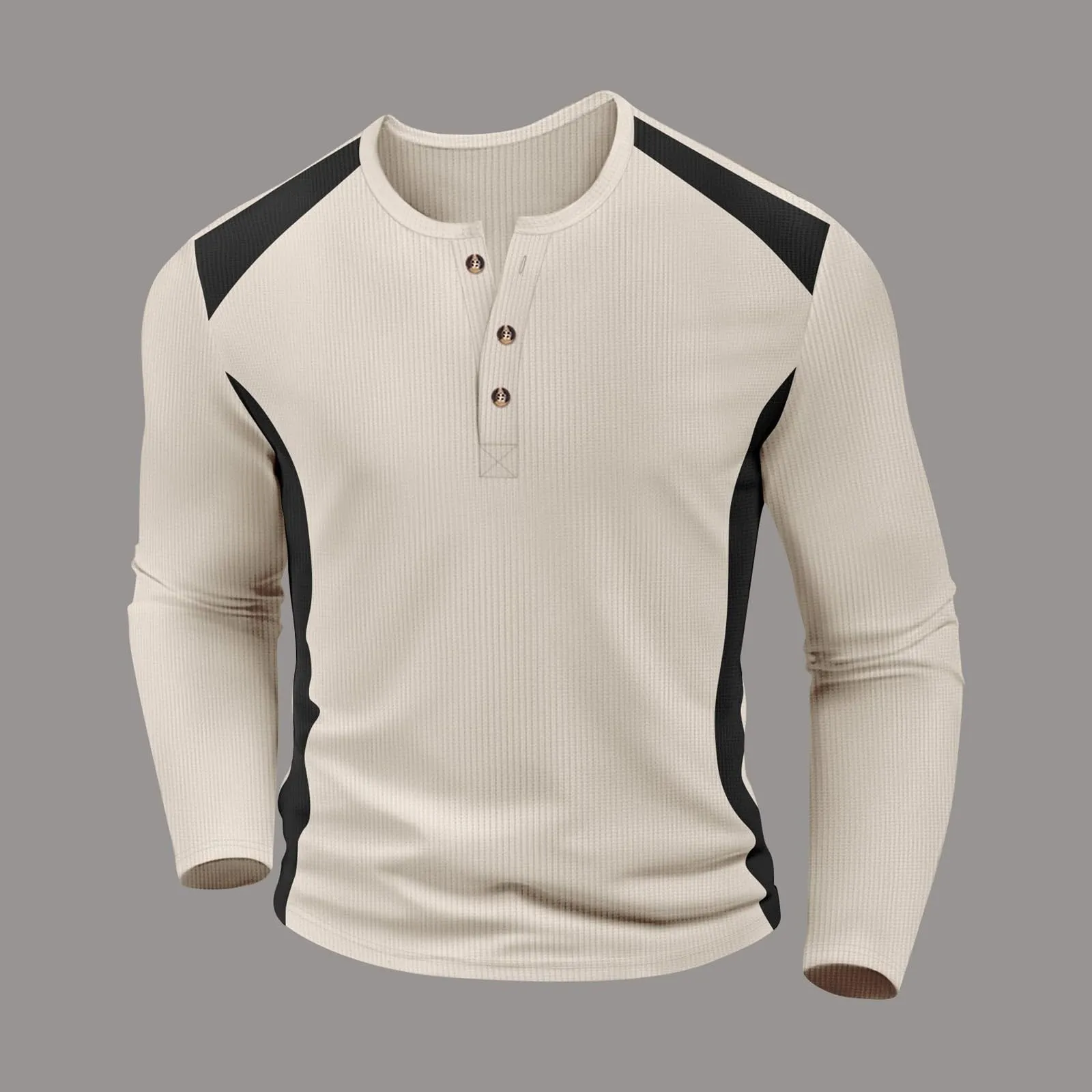 Mymyguoe Henley - Maglietta da uomo con bottoni, magliette a maniche lunghe, felpe, t-shirt in lino, polo a maniche lunghe, abbigliamento sportivo, canottiera, maglia funzionale, escursionismo, sport - immagine 7