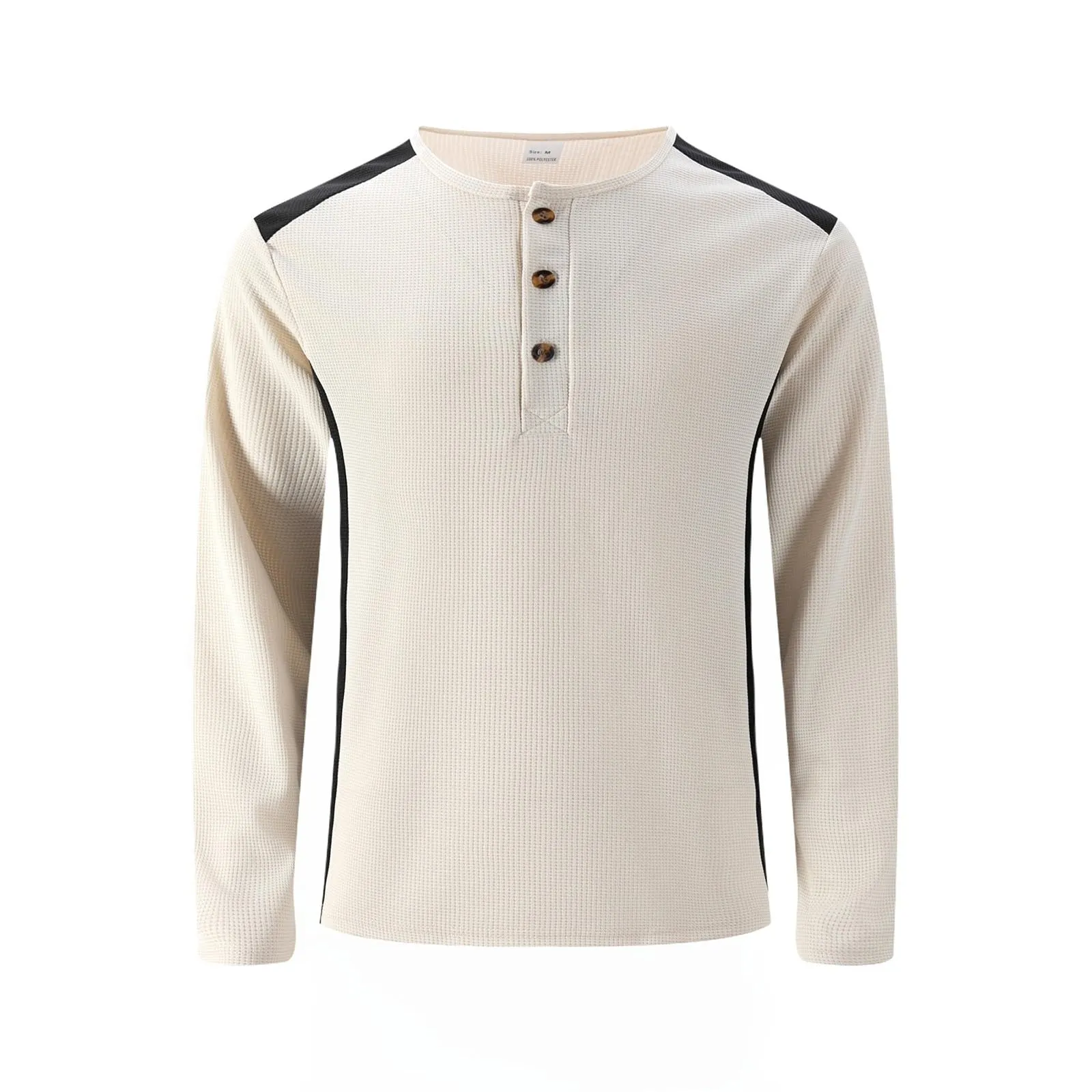 Mymyguoe Henley - Maglietta da uomo con bottoni, a maniche lunghe, felpe, magliette in lino, a maniche lunghe, polo, abbigliamento sportivo, canottiera, maglia funzionale, escursionismo, sport - immagine 6