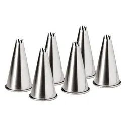 Beccuccio sac a poche 6 pz Stelle d. 4 - 15 mm Acciaio FV62847 - immagine 1