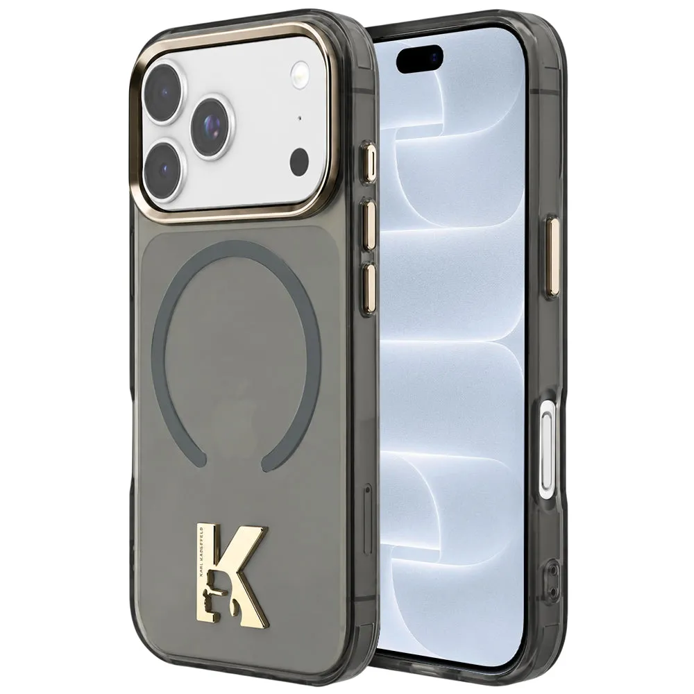 Custodia MagSafe per Apple iPhone 18 Pro / 17 Pro, Karl Lagerfeld, IML Karl Head Logo, nera - immagine 1