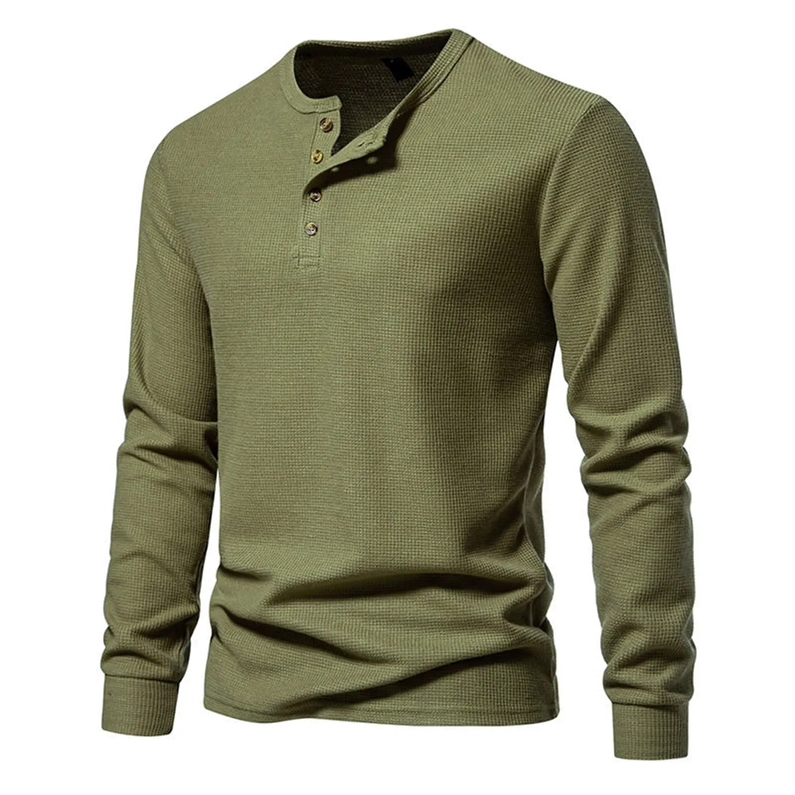 Mymyguoe Henley - Maglietta da uomo con bottoni, a maniche lunghe, felpe, magliette in lino a maniche lunghe, polo, abbigliamento sportivo, canottiera, maglia funzionale, escursionismo, sport all'aria - immagine 1