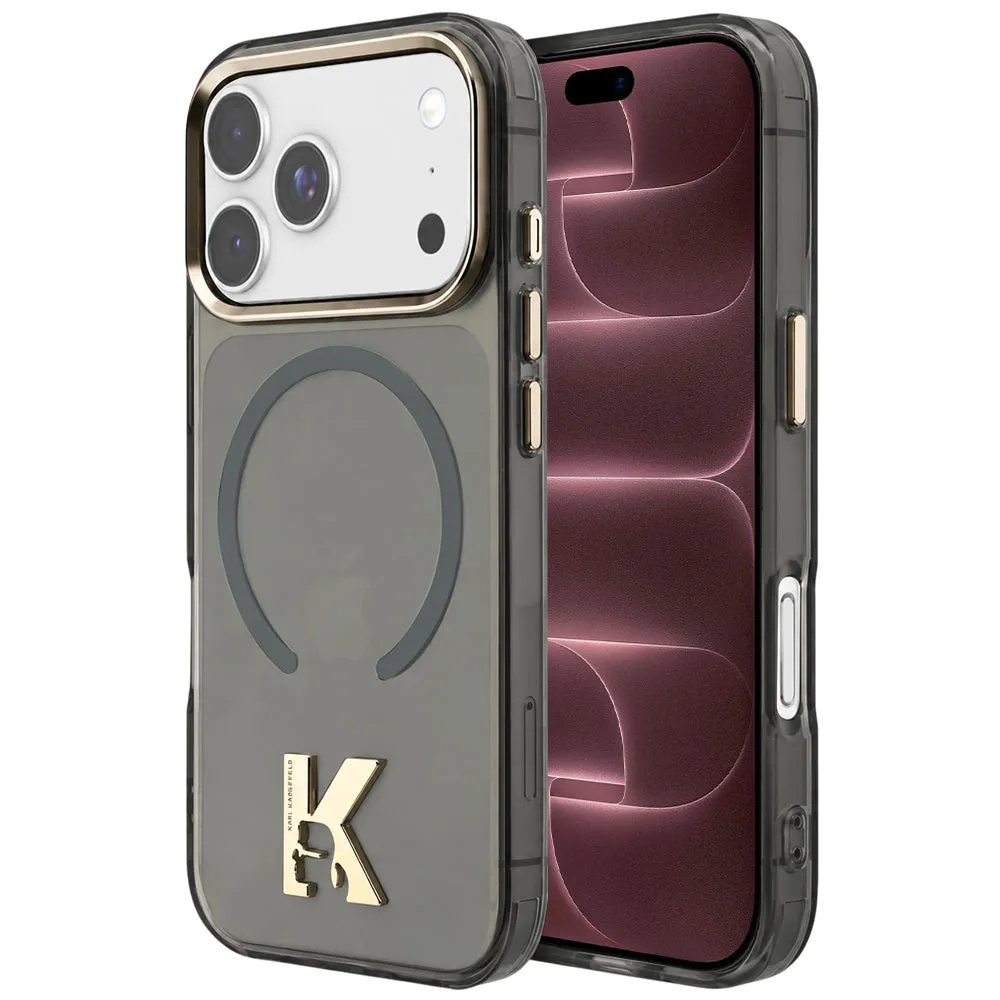 Custodia MagSafe per Apple iPhone 18 Pro Max / 17 Pro Max, Karl Lagerfeld, IML Karl Head Logo, nera - immagine 1