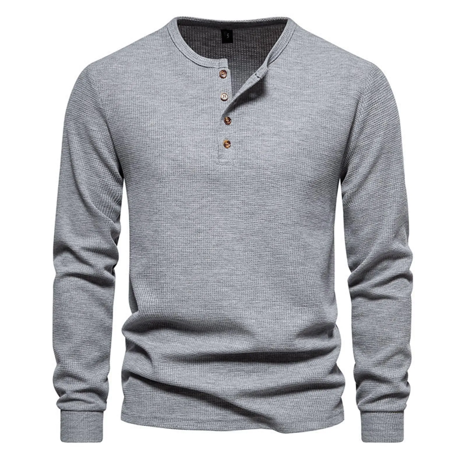Mymyguoe Henley - Maglietta da uomo con bottoni, a maniche lunghe, felpe, magliette in lino a maniche lunghe, polo, abbigliamento sportivo, canottiera, maglia funzionale, escursionismo, sport all'aria - immagine 2