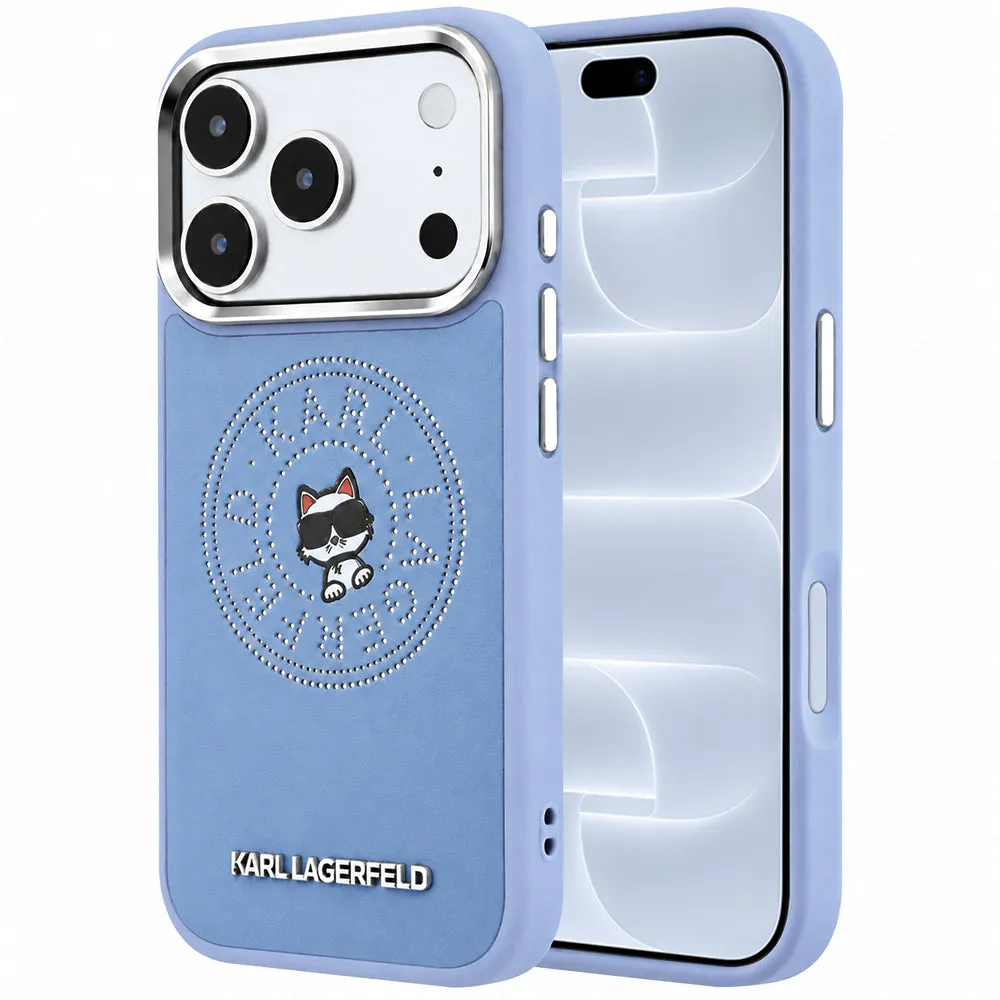 Custodia MagSafe per Apple iPhone 18 Pro / 17 Pro, Karl Lagerfeld, Point and Choupette Sketch, blu - immagine 1