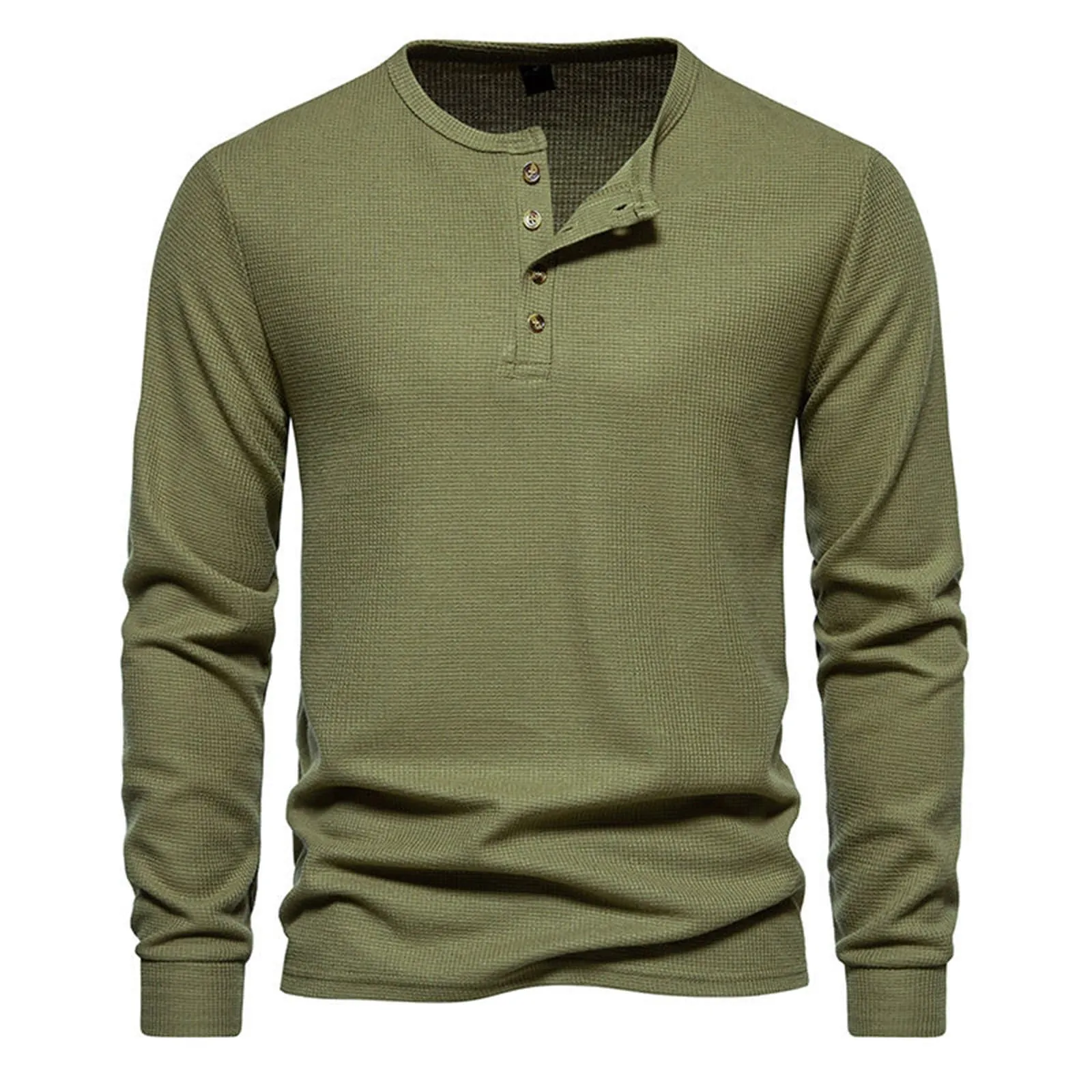 Mymyguoe Henley - Maglietta da uomo con bottoni, a maniche lunghe, felpe, magliette in lino a maniche lunghe, polo, abbigliamento sportivo, canottiera, maglia funzionale, escursionismo, sport all'aria - immagine 2