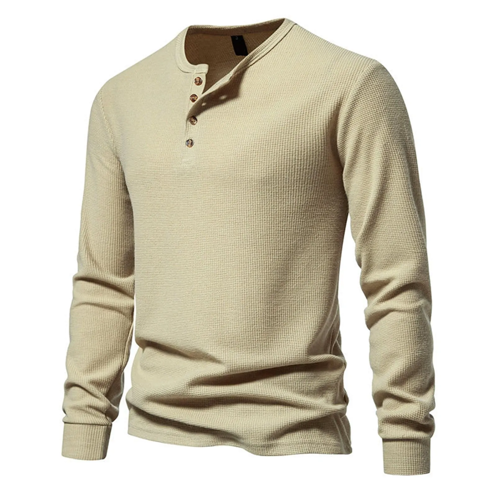 Mymyguoe Henley - Maglietta da uomo con bottoni, a maniche lunghe, felpe, magliette in lino a maniche lunghe, polo, abbigliamento sportivo, canottiera, maglia funzionale, escursionismo, sport all'aria - immagine 1