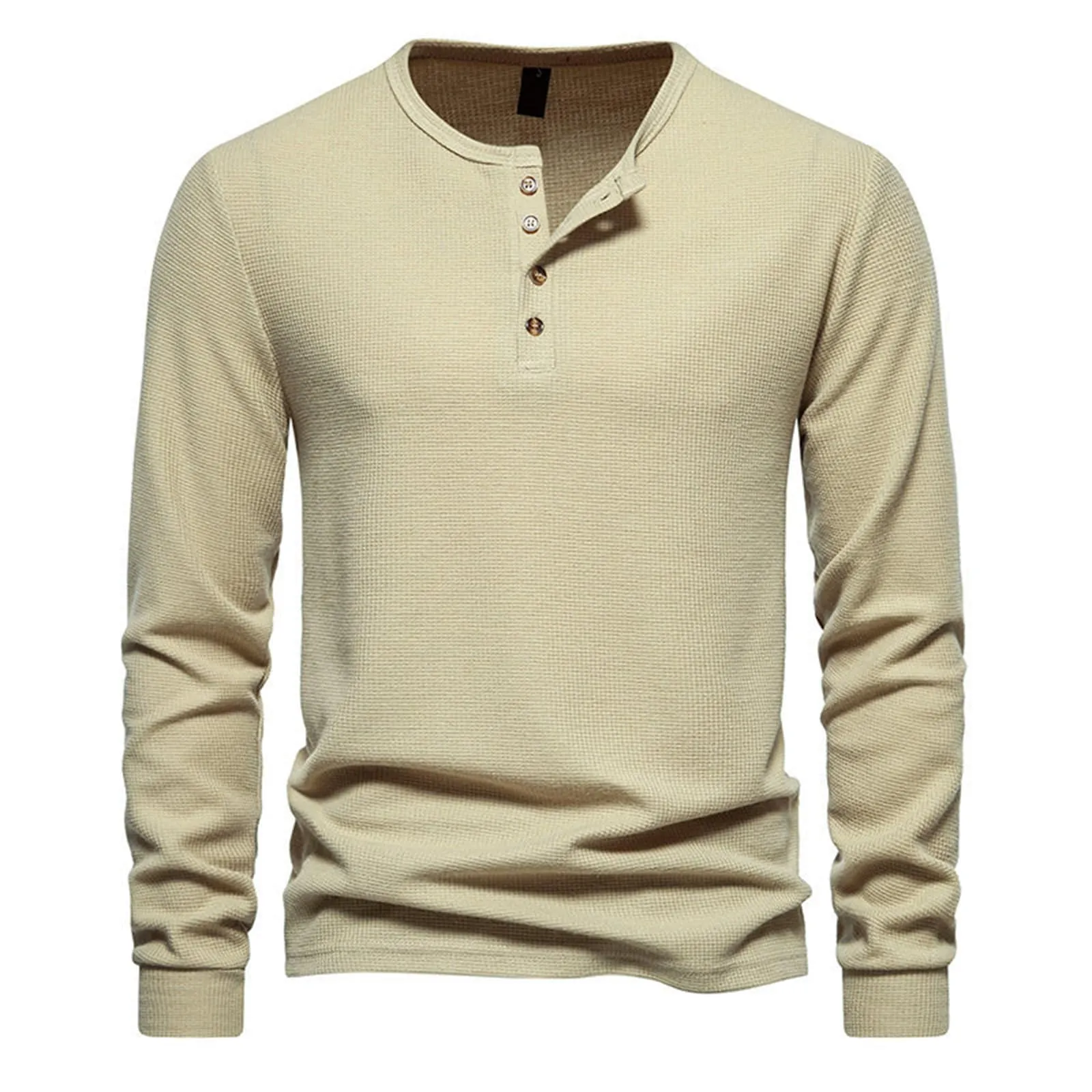 Mymyguoe Henley - Maglietta da uomo con bottoni, a maniche lunghe, felpe, magliette in lino a maniche lunghe, polo, abbigliamento sportivo, canottiera, maglia funzionale, escursionismo, sport all'aria - immagine 2