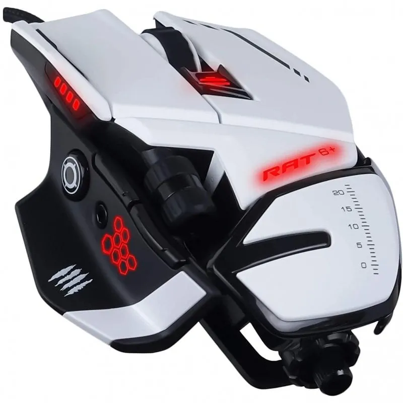 Mad Catz R.A.T. Mouse da gioco 6+ 12000 DPI RGB Bianco - immagine 1