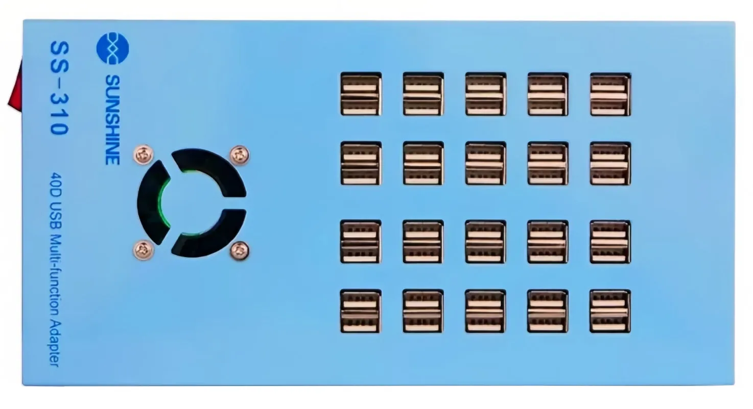 Caricatore Stazione Sunshine SS-310, 40 x USB-A, Blu - immagine 1