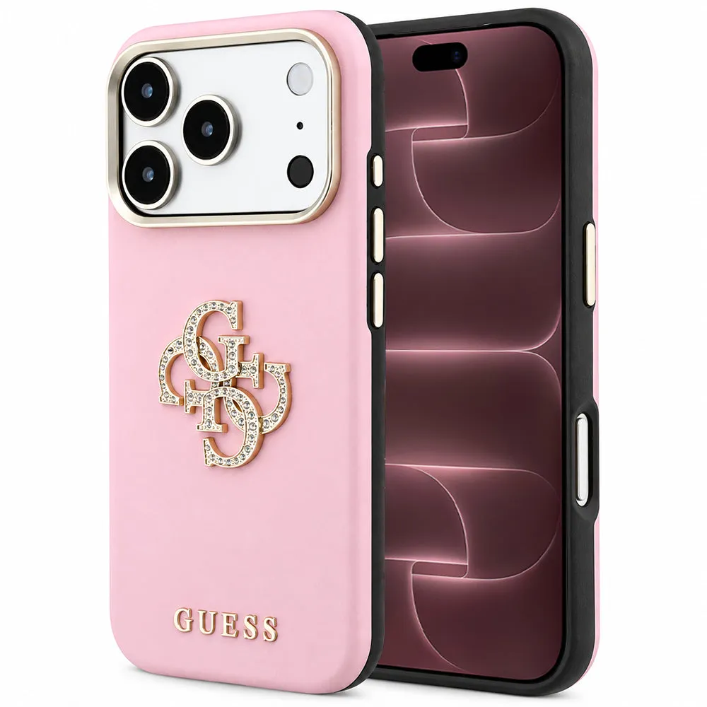 Custodia per Apple iPhone 18 Pro Max / 17 Pro Max, Guess, Smooth Big Strass Logo, rosa - immagine 1