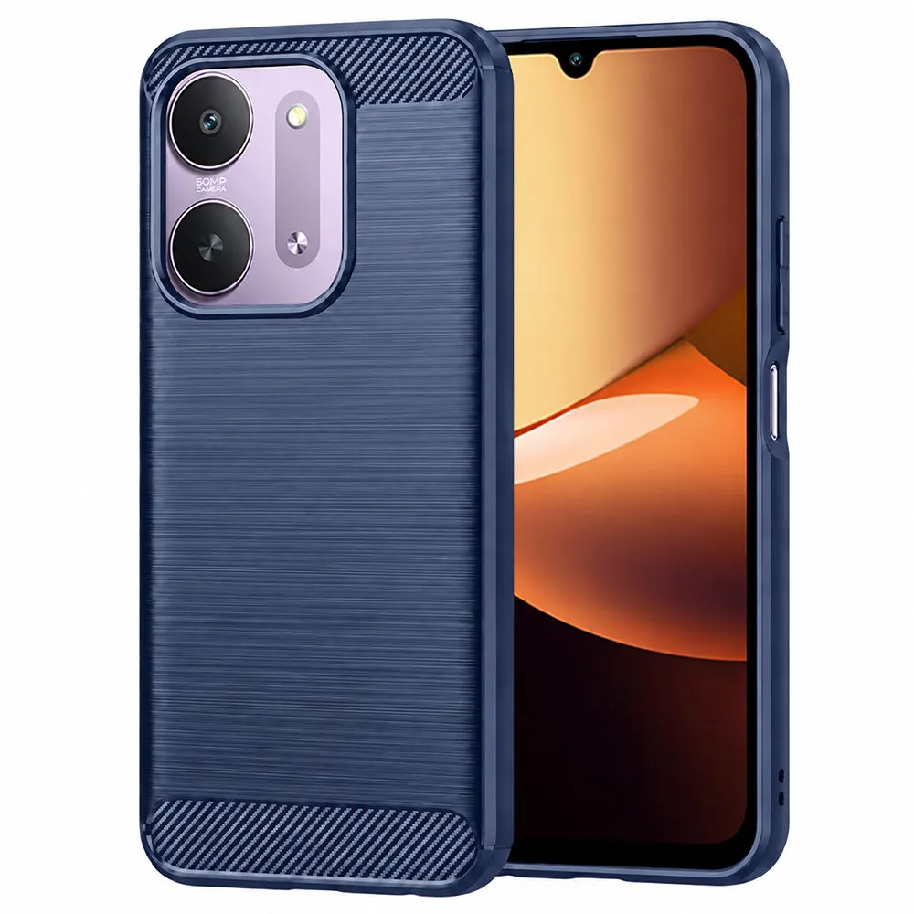 Custodia per Xiaomi Redmi 17C 5G, Techsuit, Carbon, Blu - immagine 1