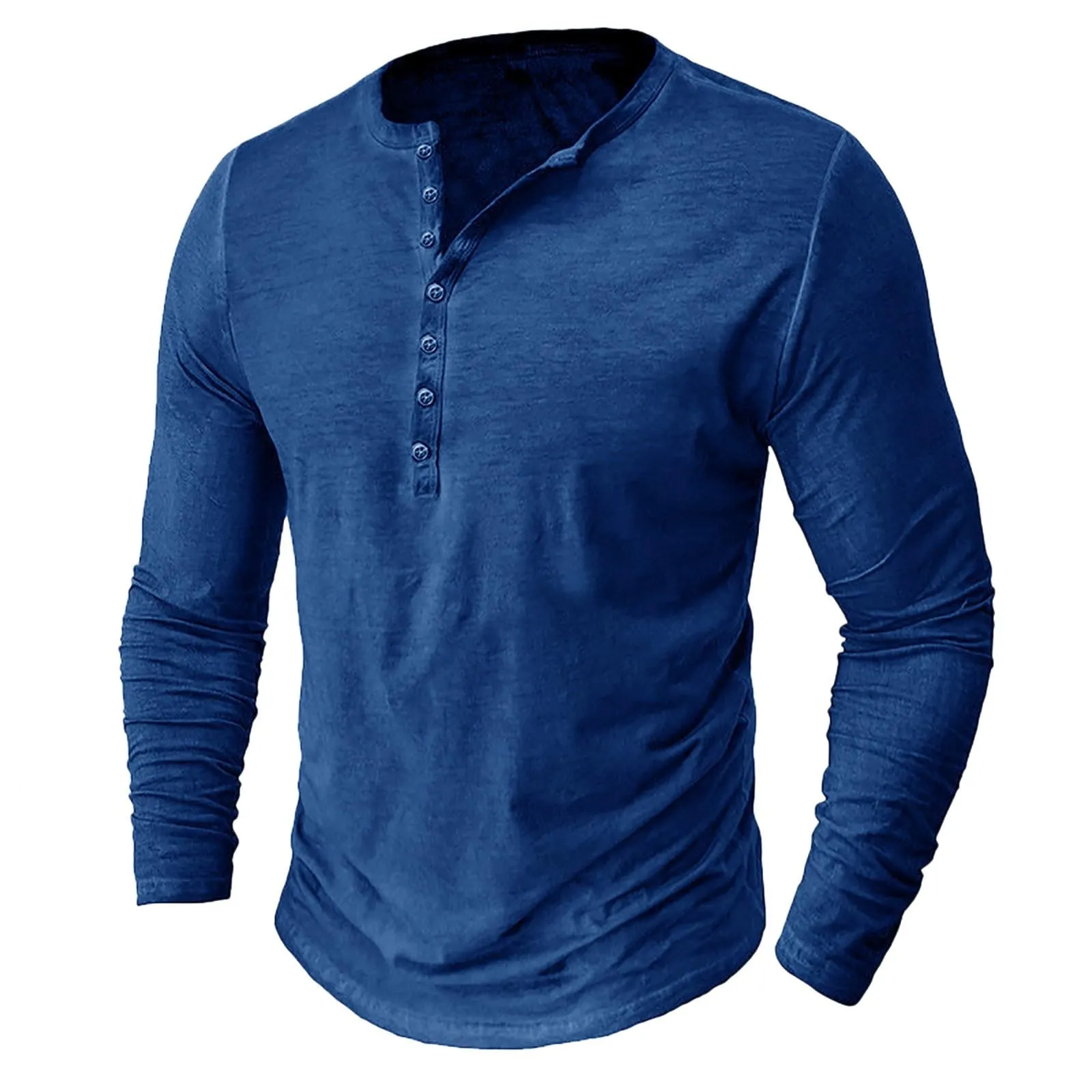 Mymyguoe Henley - Maglietta da uomo con bottoni, a maniche lunghe, felpe, magliette in lino a maniche lunghe, polo, abbigliamento sportivo, canottiera, maglia funzionale, escursionismo, sport all'aria - immagine 1