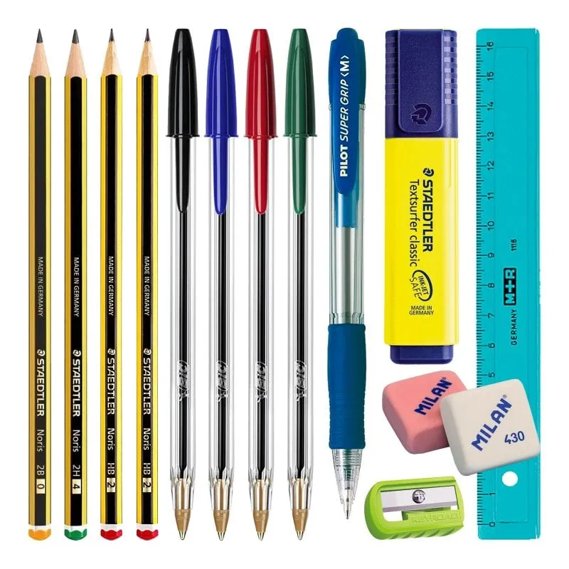 Set Risparmio Cancelleria Ecopack Basic con Penne BIC e Pilot - immagine 1