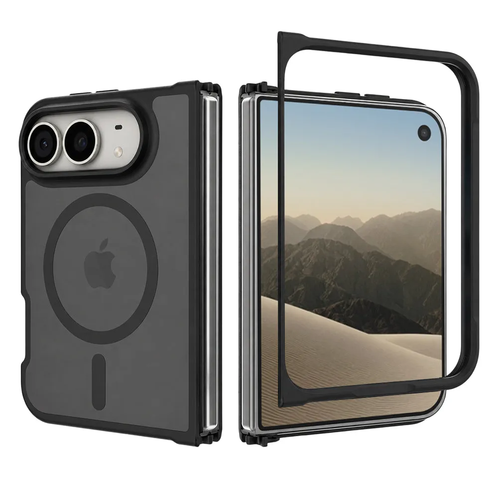 Custodia MagSafe per Apple iPhone Duo, Techsuit, PureFrost, Nera Satinata - immagine 1