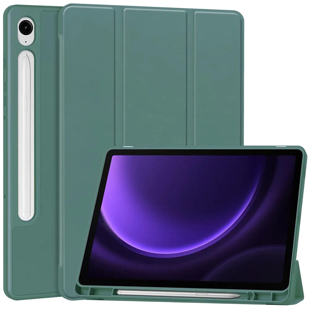Custodia per Samsung Galaxy Tab S10 FE+, Techsuit, Flex Trifold, Verde - immagine 1