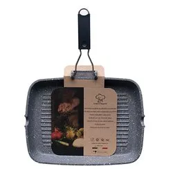 Bistecchiera Alluminio antiaderente bordo alto (36x26cm) Grigio PA20 - immagine 1