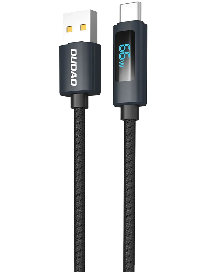 Cavo Dati e Ricarica USB-A - USB-C Dudao L7T Display, 66W, 1m, Nero - immagine 1