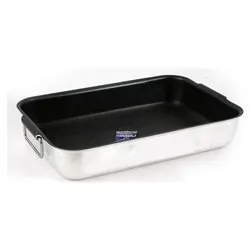 Rostiera Alluminio antiaderente (38,5x28,3x7cm) PROFESSIONAL Silver e Nero ALSA150S35 - immagine 1