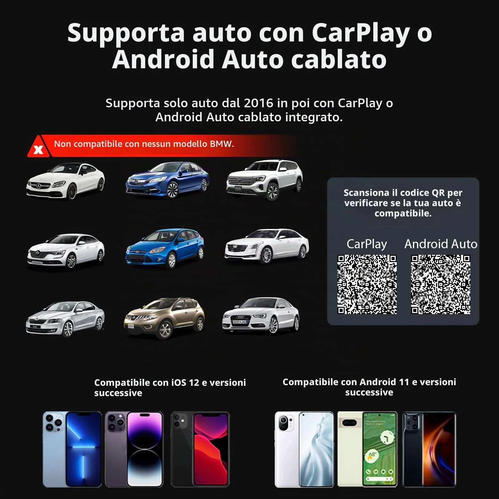 sunweyer Carplay Auto Super Mini S31 Adattatore Android Auto Wireless - immagine 5
