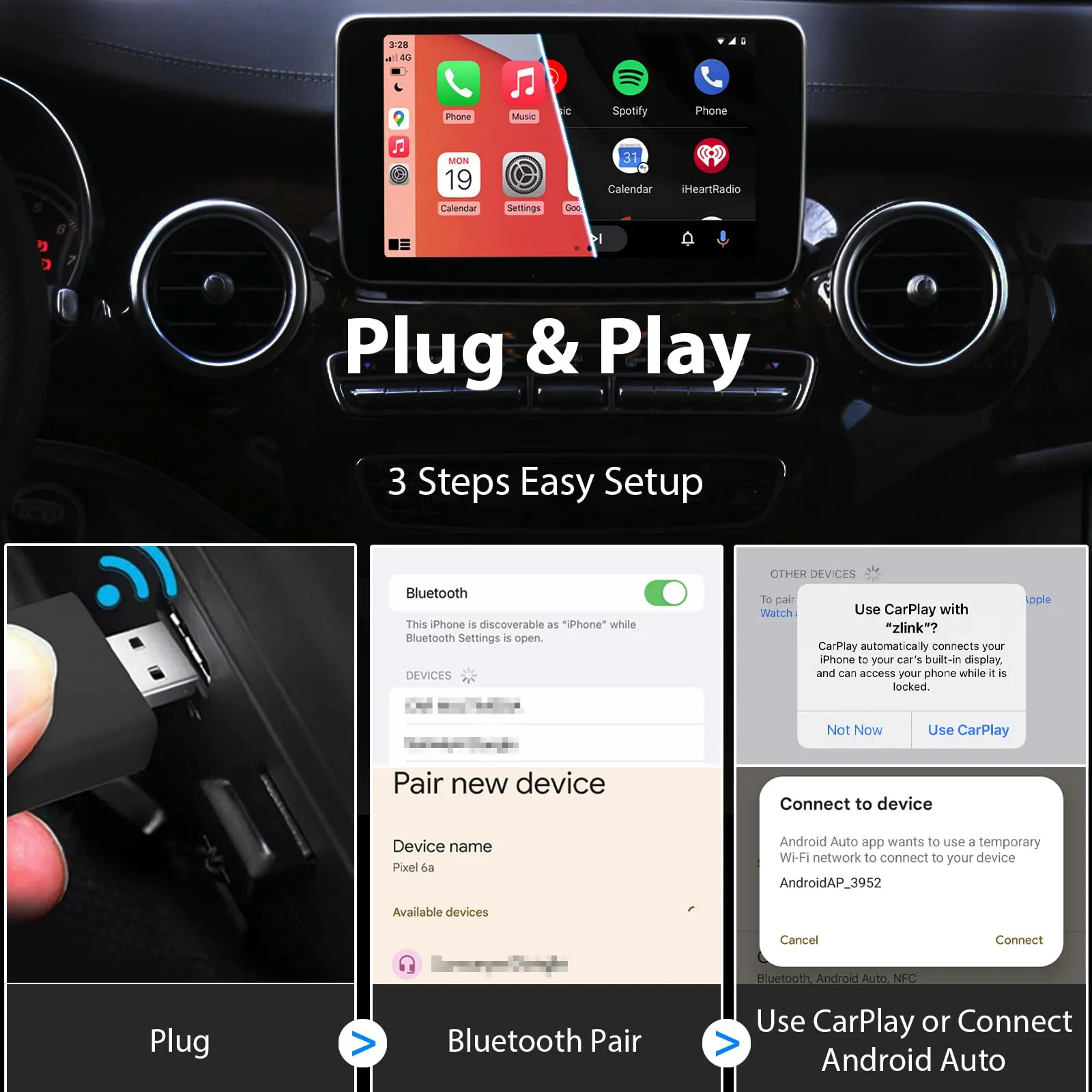 sunweyer Carplay Auto Super Mini S31 Adattatore Android Auto Wireless - immagine 8