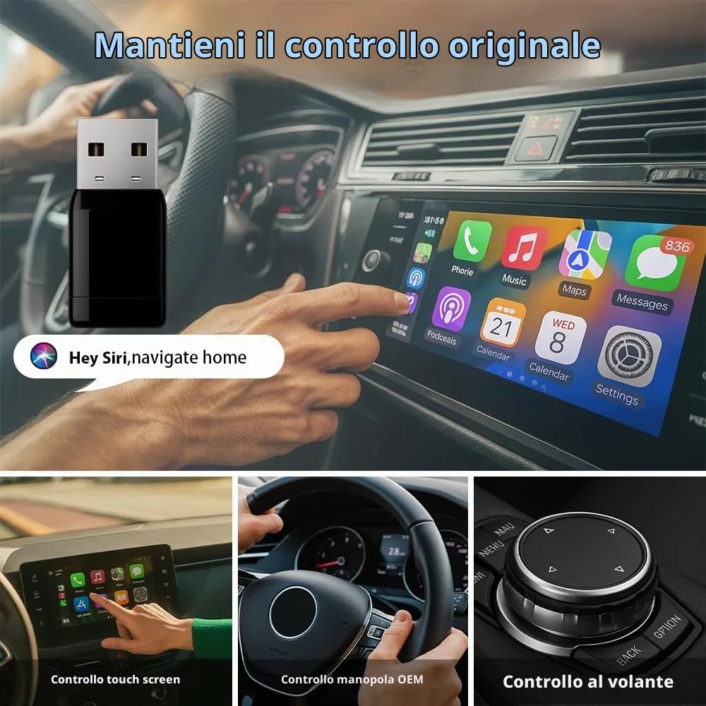 sunweyer Carplay Auto Super Mini S31 Adattatore Android Auto Wireless - immagine 9