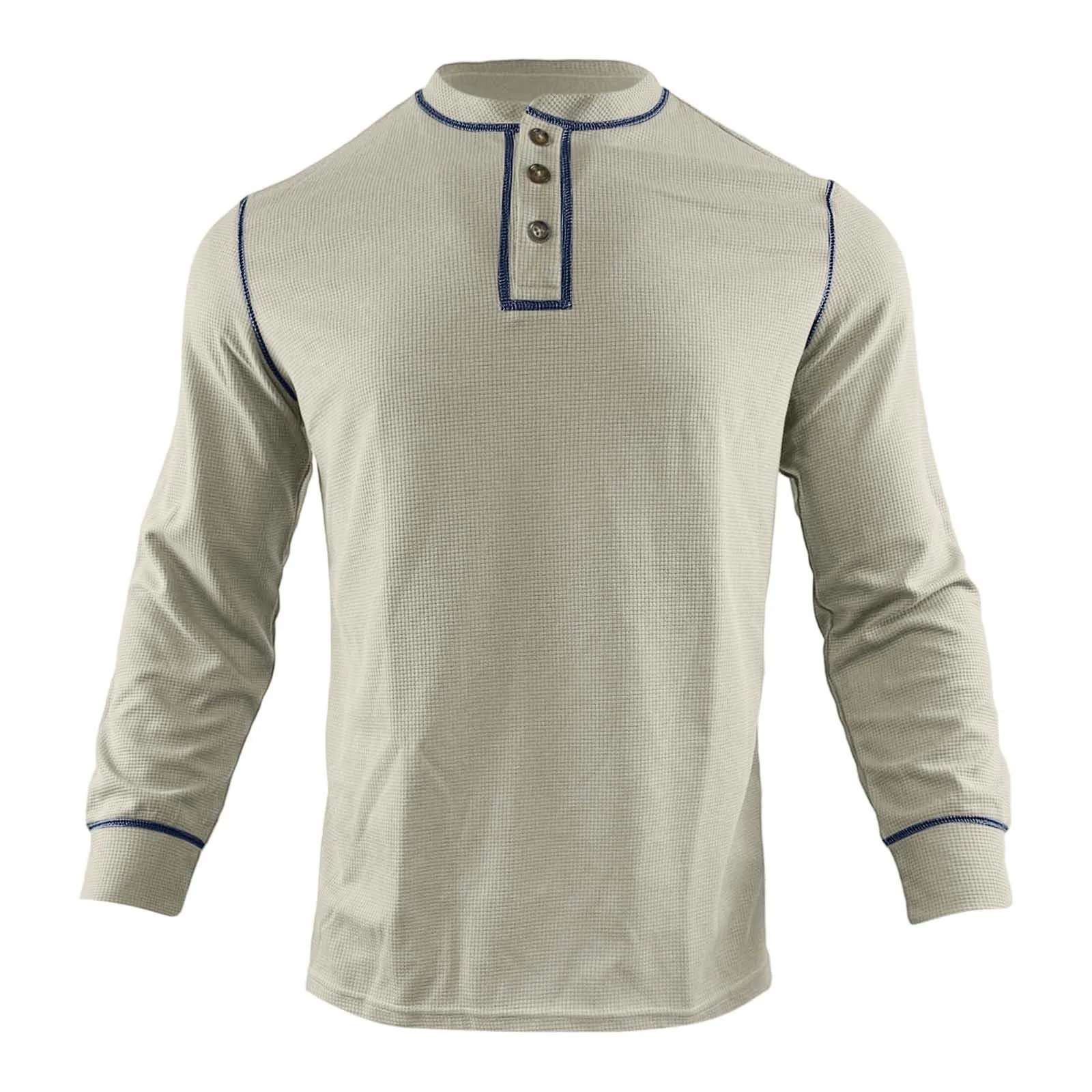 Mymyguoe Henley - Maglietta da uomo con bottoni, a maniche lunghe, felpe, magliette in lino a maniche lunghe, polo, abbigliamento sportivo, canottiera, maglia funzionale, escursionismo, sport all'aria - immagine 4