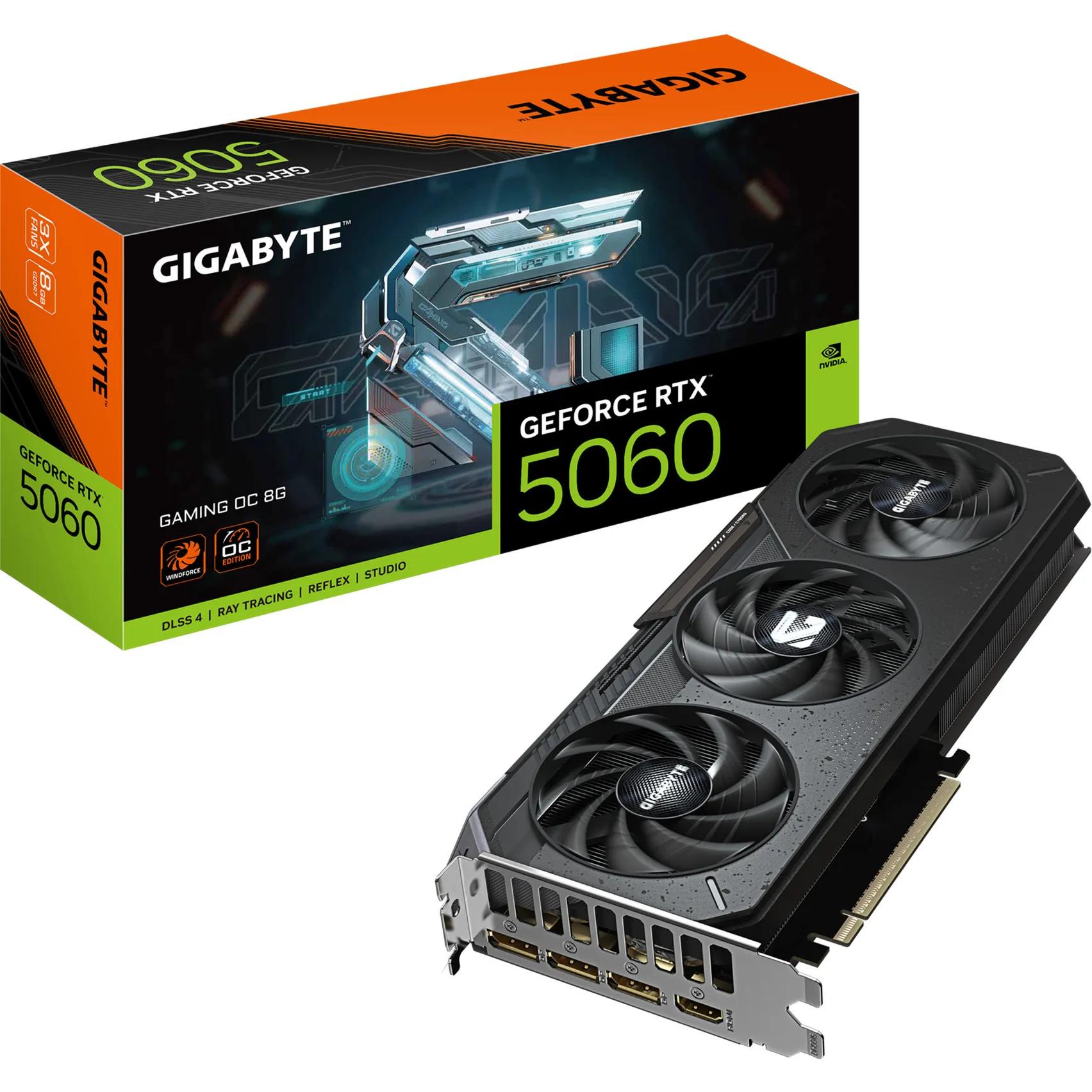 GeForce RTX 5060 GAMING OC 8G Scheda Grafica - 8GB GDDR7, 128bit, PCI-E 5.0, 2595 MHz Frequenza core, 3 x DisplayPort, 1 x HDMI, GV-N5060GAMING OC-8GD - immagine 1