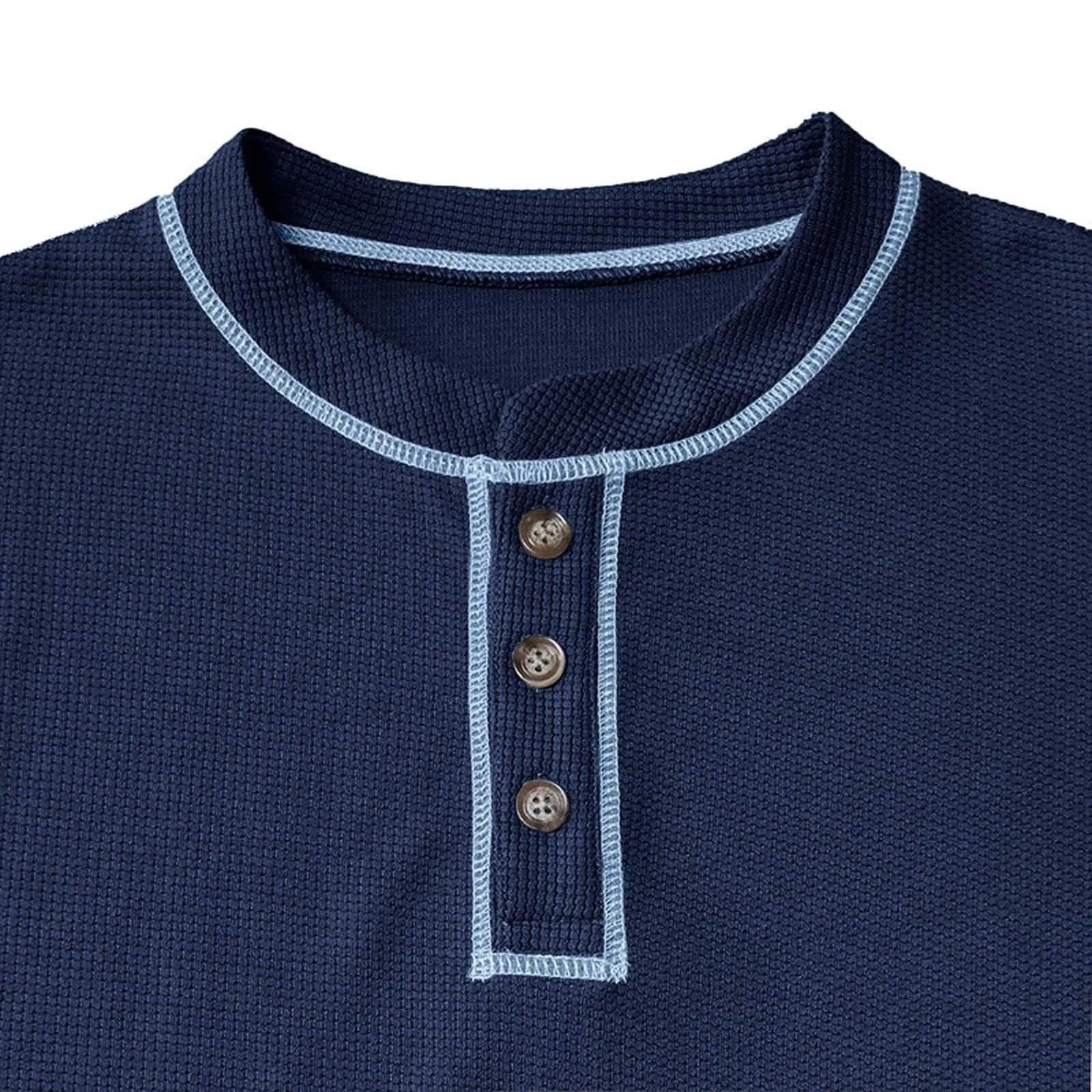 Mymyguoe Henley - Maglietta da uomo con bottoni, magliette a maniche lunghe, felpe, t-shirt in lino, polo a maniche lunghe, abbigliamento sportivo, canottiera, maglia funzionale, trekking, sport - immagine 4