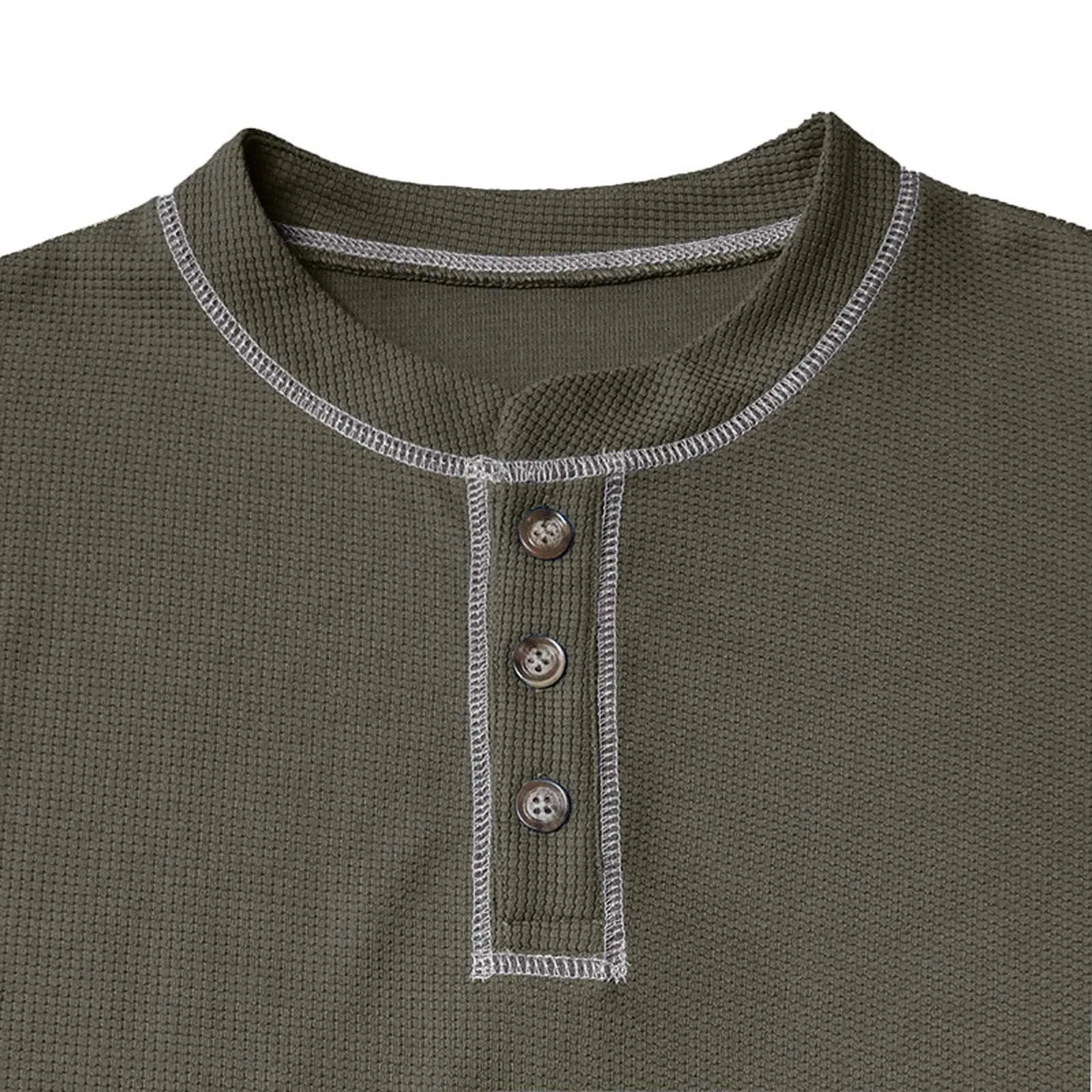 Mymyguoe Henley - Maglietta da uomo con bottoni, a maniche lunghe, felpe, magliette in lino a maniche lunghe, polo, abbigliamento sportivo, canottiera, maglia funzionale, escursionismo, sport all'aria - immagine 4