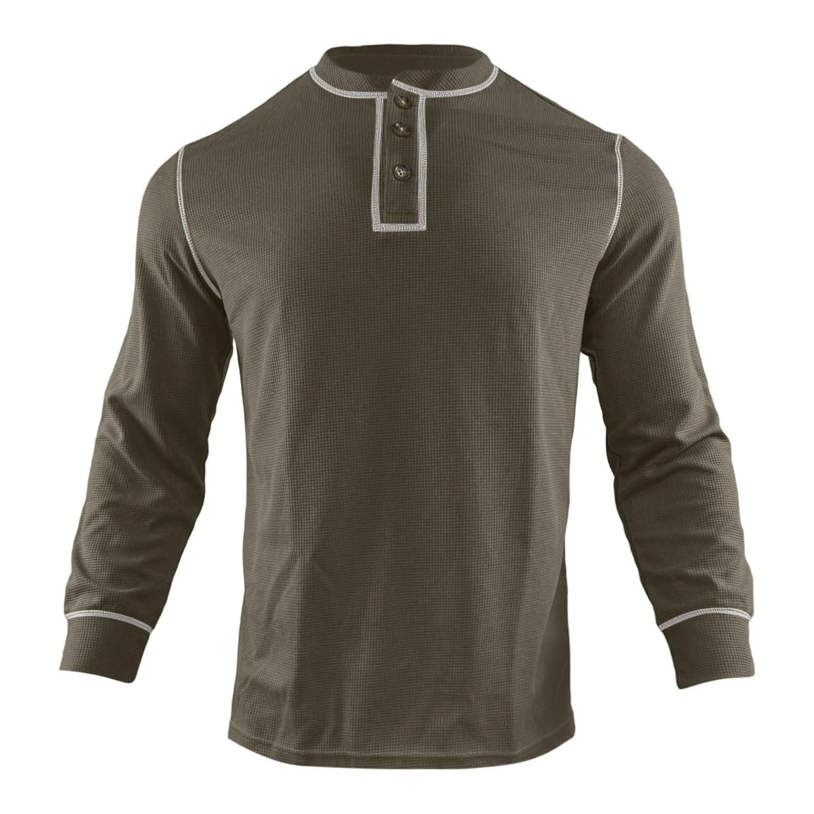 Mymyguoe Henley - Maglietta da uomo con bottoni, a maniche lunghe, felpe, magliette in lino a maniche lunghe, polo, abbigliamento sportivo, canottiera, maglia funzionale, escursionismo, sport all'aria - immagine 6