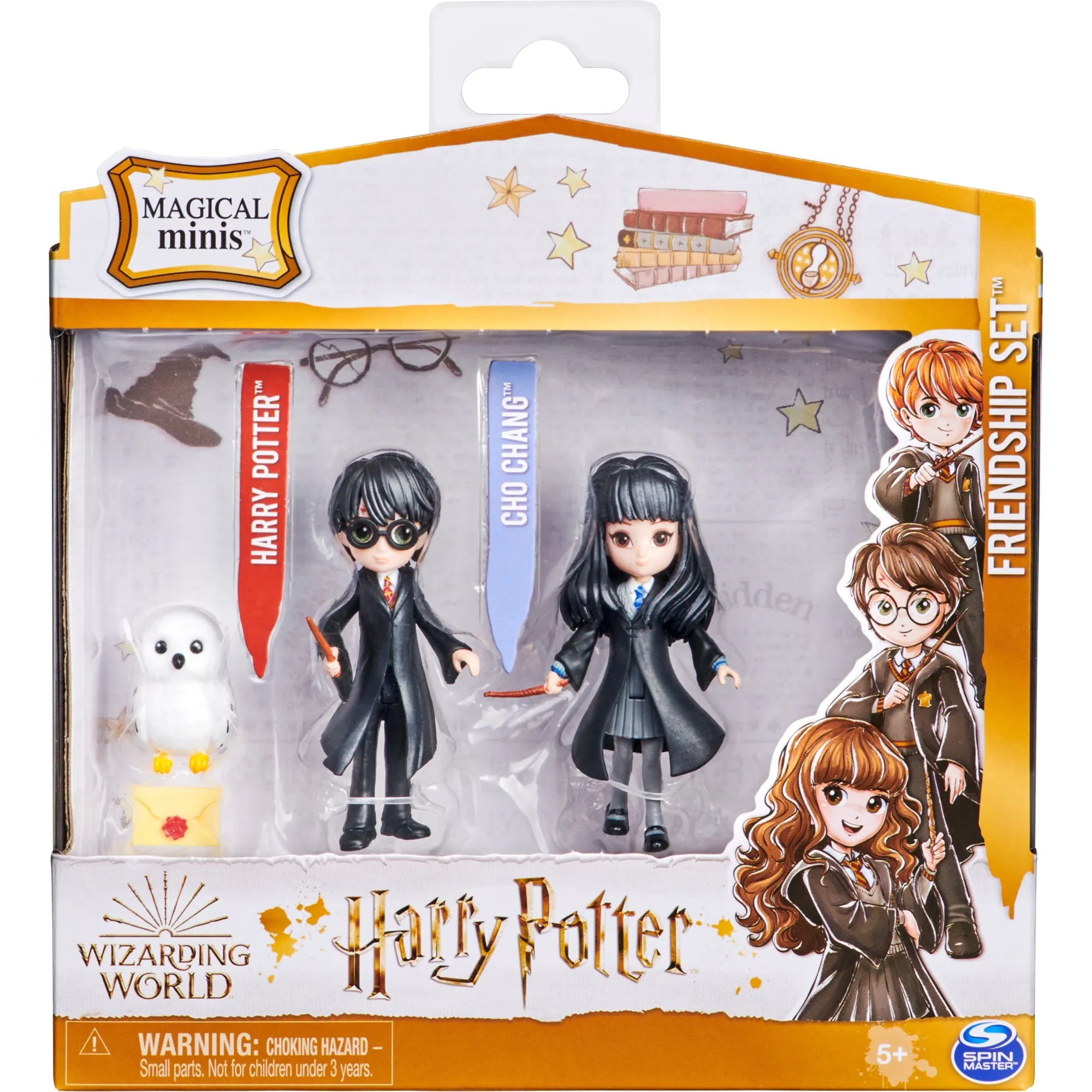 Wizarding World, Set Amicizia Harry Potter e Cho Chang con Edvige, bambole articolate 7.5cm, collezione Harry Potter - dai 5 anni, Gioco figura - immagine 1