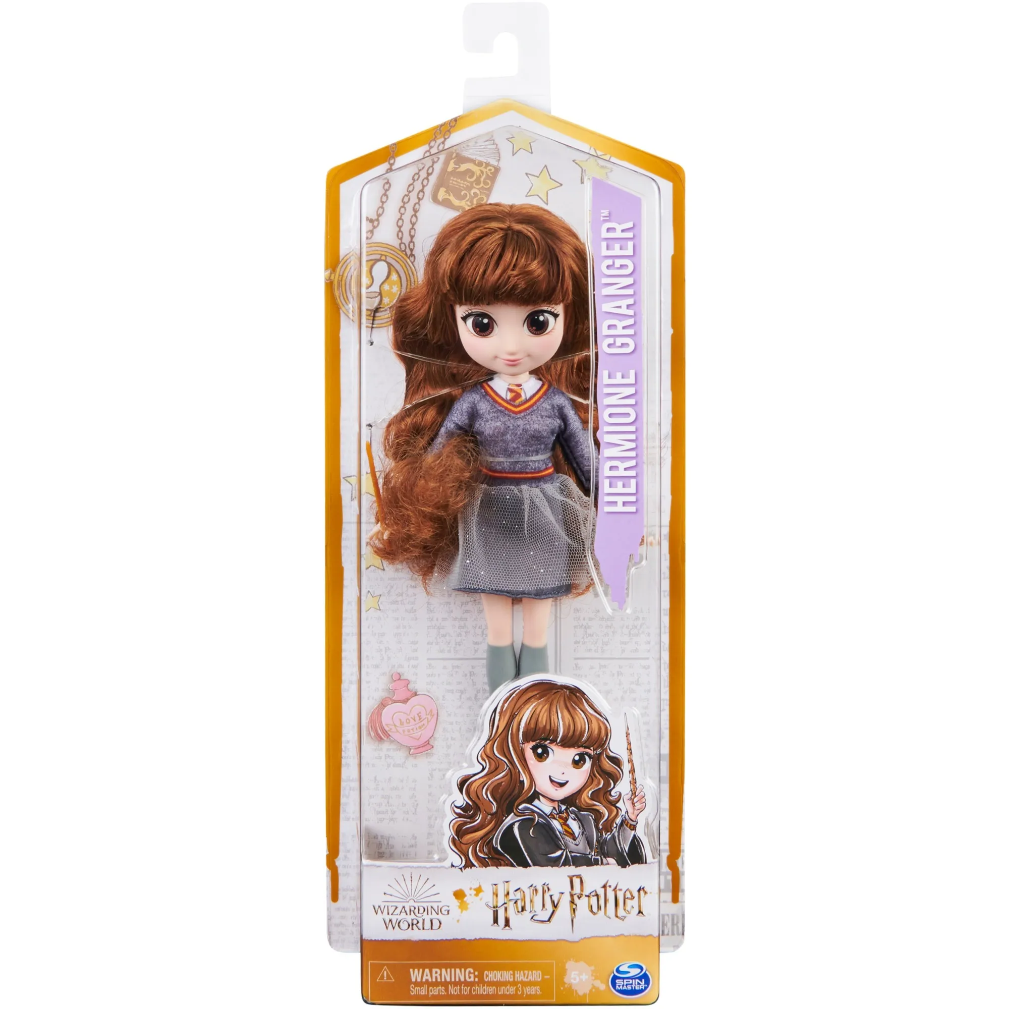 Wizarding World | Bambola articolata Hermione Granger 20cm | Bacchetta e divisa di Hogwarts inclusa | Collezione Harry Potter | Per bambini dai 5 anni in su, Gioco figura - immagine 1
