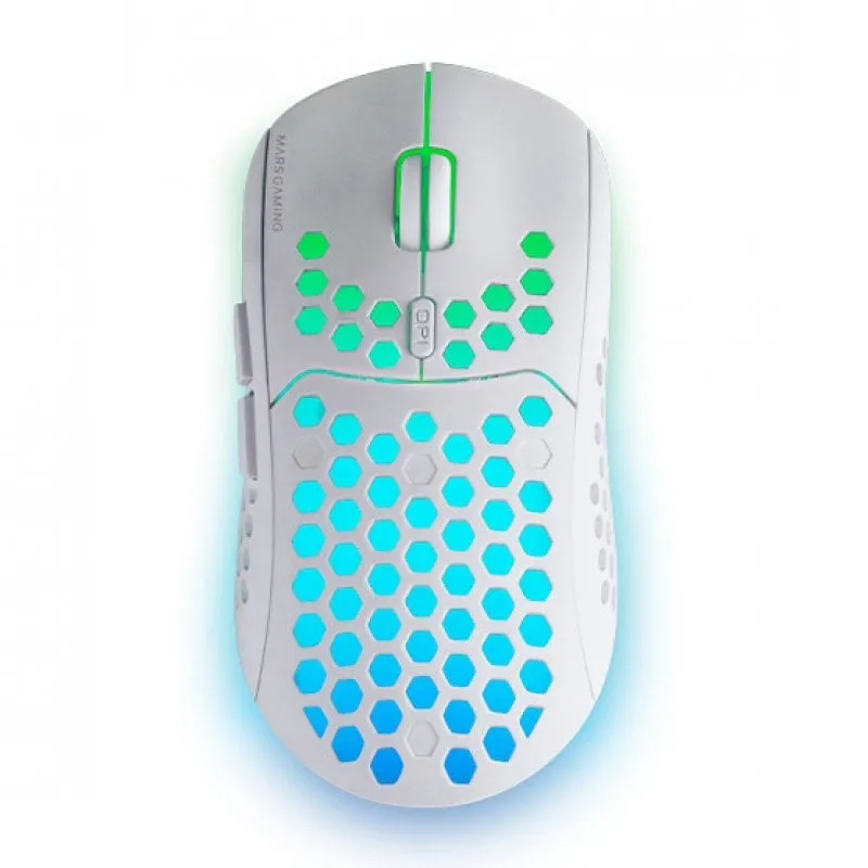 Mouse da gioco wireless Mars Gaming MMW3 RGB Flow 3200 DPI bianco - immagine 1