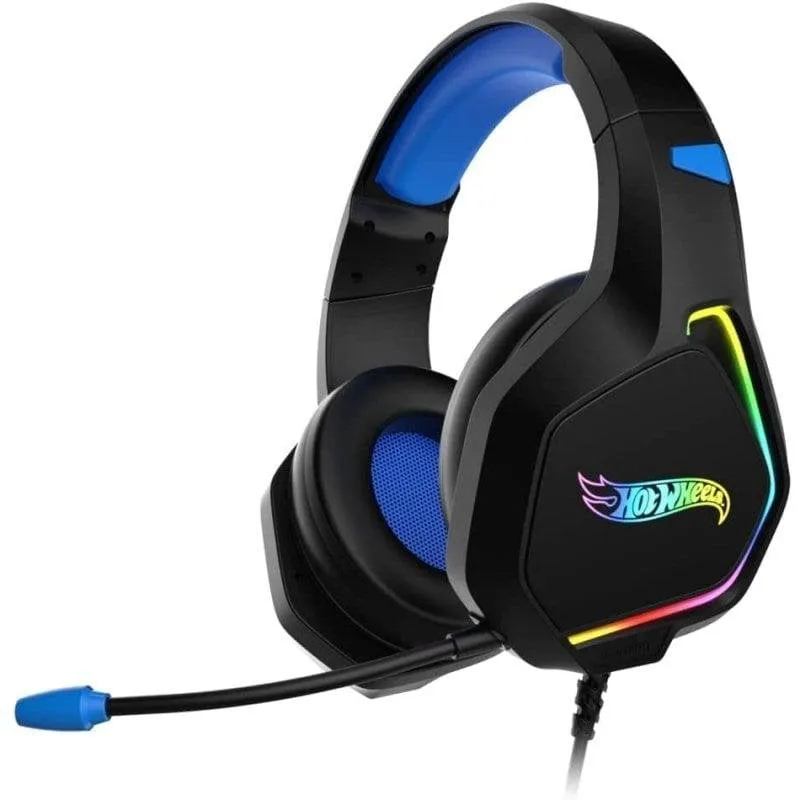 Cuffie Gaming Krom KANYON RGB USB Audio Surround 7.1 Hot Wheels Nero Blu - immagine 1