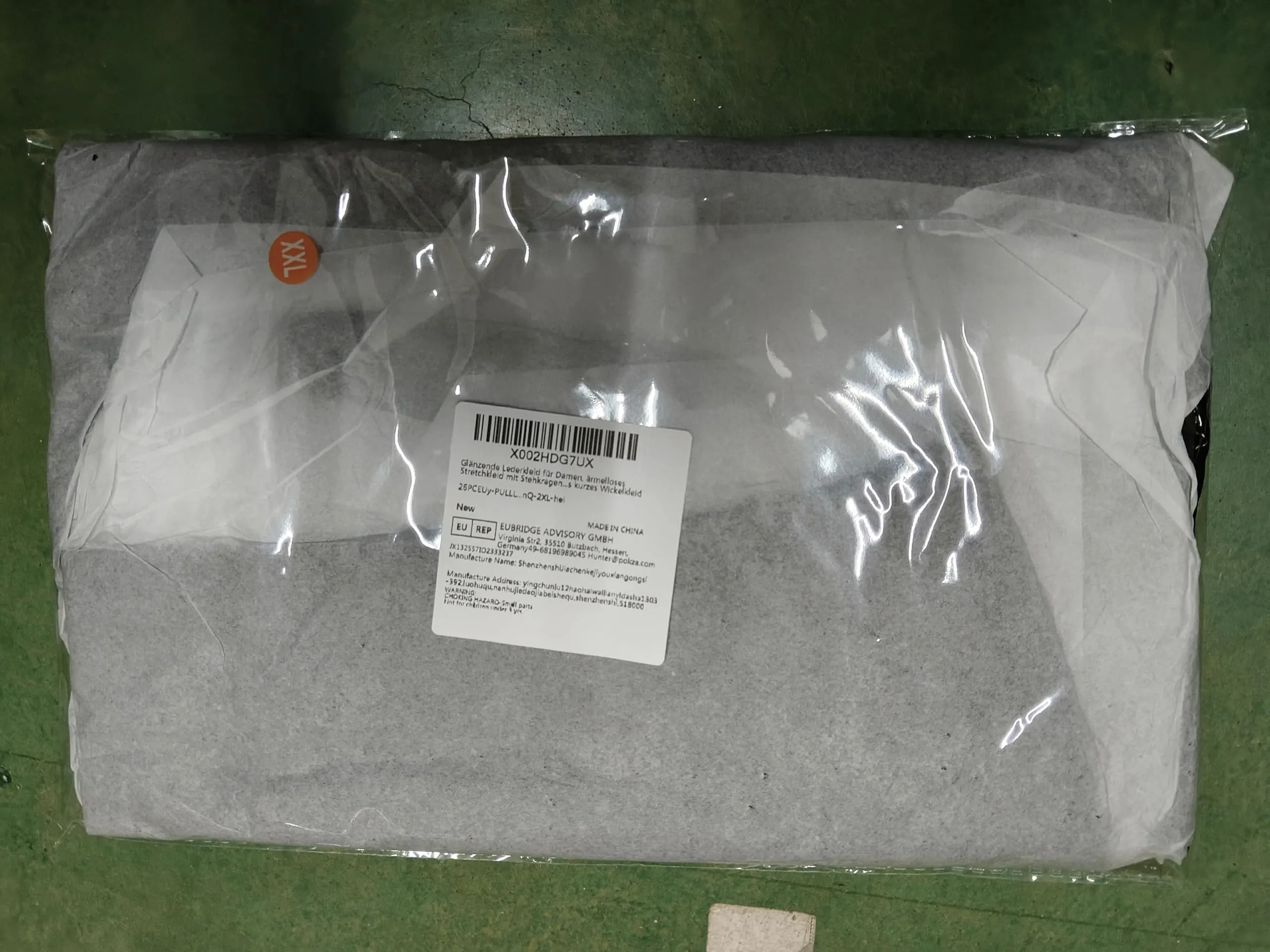 Abito in pelle lucida da donna, senza maniche, con colletto alto, in pelle laccata, per cocktail, gonna a matita lucida con cerniera frontale in tinta unita, abito avvolgente corto, Nero , 3XL - immagine 8