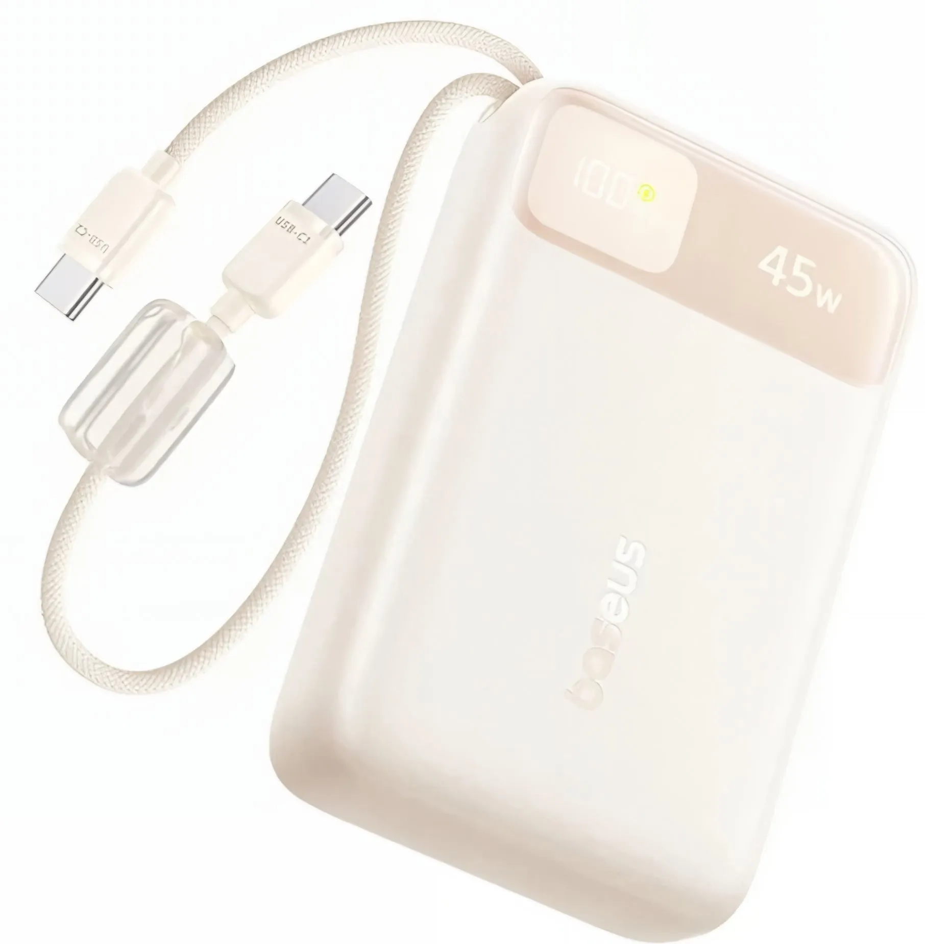 Batteria Esterna Baseus EnerFill FC11, 20000mAh, 45W, QC + PD, 1 x USB-A - 3 x USB-C, Beige E0031101 - immagine 1
