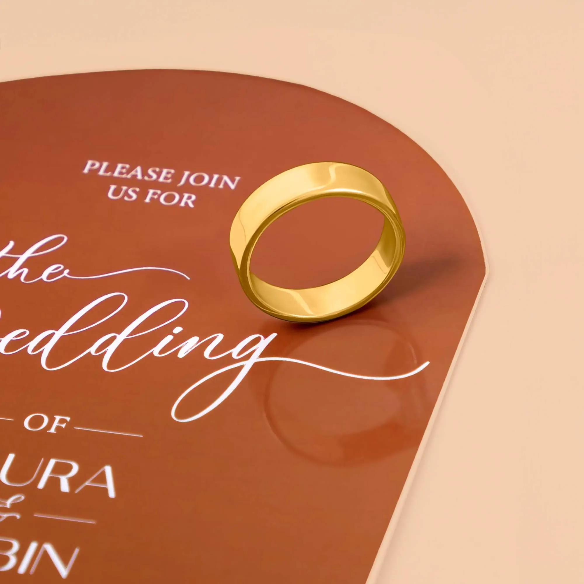 Amberta Fede Nuziale per Uomo in Argento Sterling 925 o Placcata Oro | Anello Pollice Uomo Fascia 5 6 8 mm Fedina Sposo Matrimonio: Oro 6 mm - Misura 26 - immagine 3