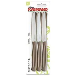 Set coltelli bistecca Inox 6 pz lama denti fini DINAMIK Marrone 1023406 - immagine 1