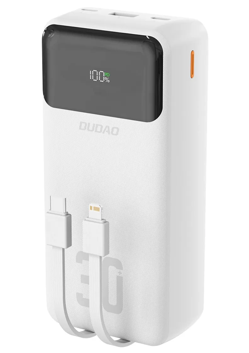 Batteria Esterna Dudao K15MAX, 30000mAh, 22.5W, QC + PD, 1 x USB-A - 2 x Lightning - 2 x USB-C, Bianca - immagine 1