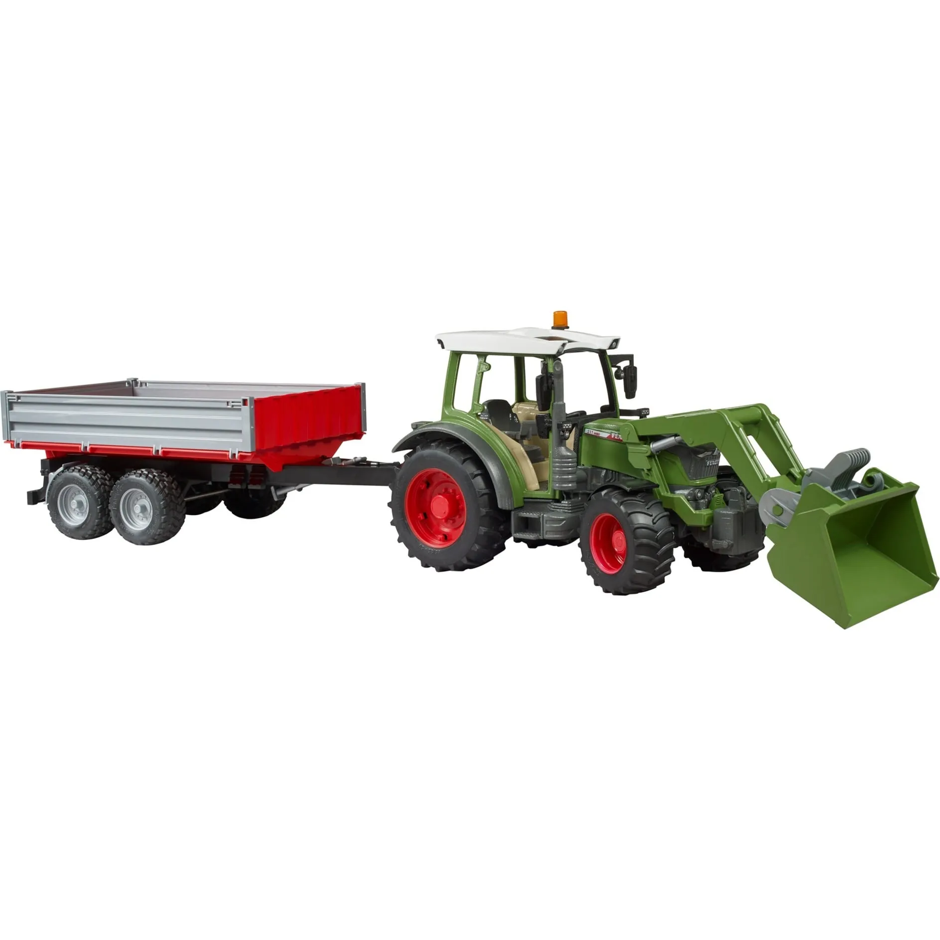 Fendt Vario 211 con caricatore frontale e rimorchio con sponde, Veicolo modello - immagine 1