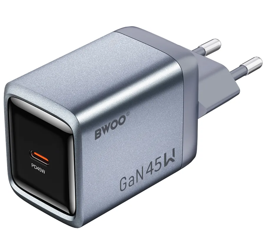 Caricatore da rete BWOO BO-CDA238, 45W, 3A, 1 x USB-C, Grigio - immagine 1