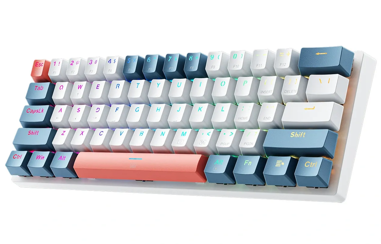 Tastiera Gaming Wired USB Machenike K500-B61 Meccanica, RGB, Retroilluminazione Rosso, Bianco Blu - immagine 1