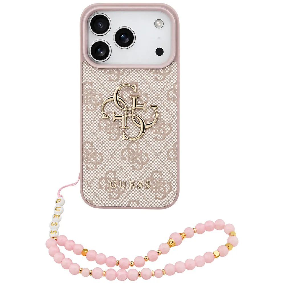 Custodia per Apple iPhone 18 Pro Max / 17 Pro Max, Guess, 4G Classic Logo con Cinturino, Rosa - immagine 1