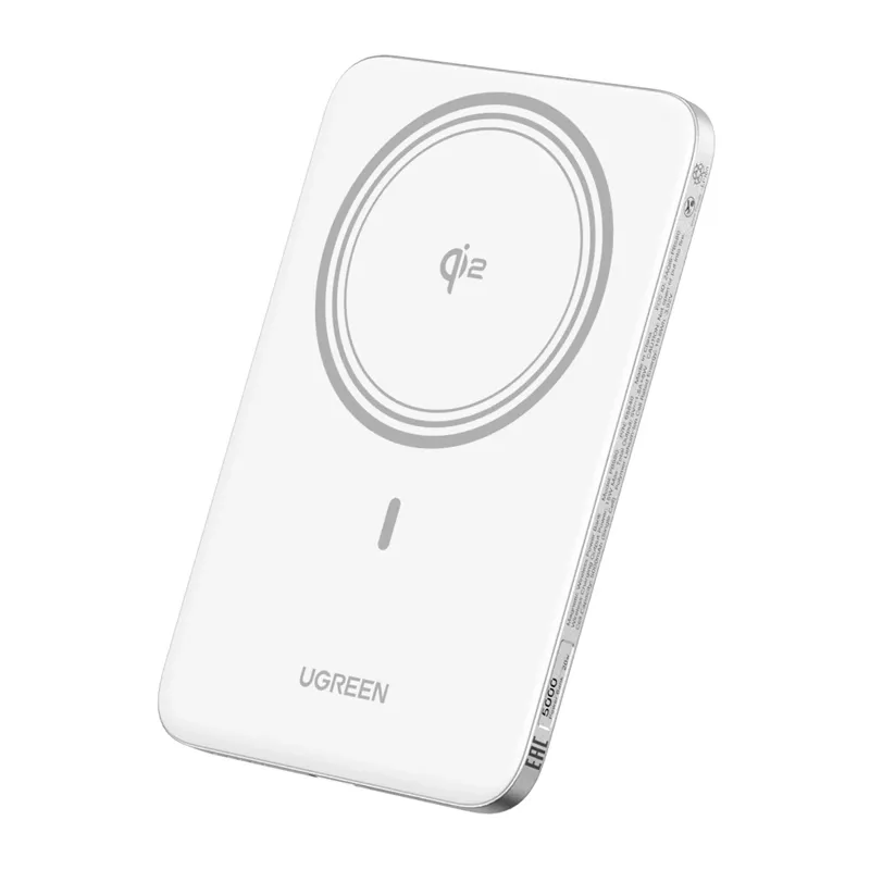 Batteria Esterna Wireless UGREEN PB580 (95931B), 5000mAh, 20W, PD + FQI, 1 x QI - 1 x USB-C, Bianca - immagine 1