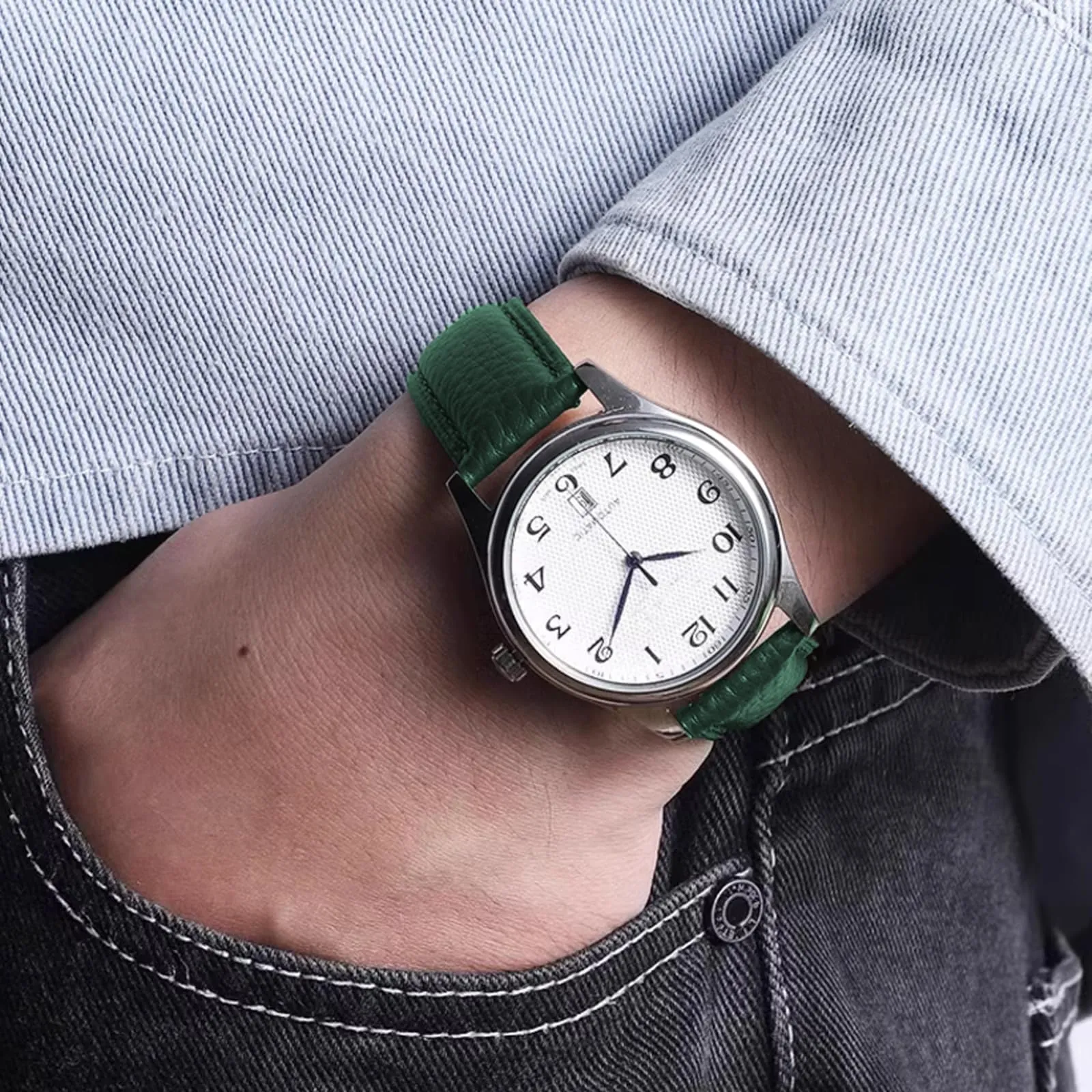Aoeiwv Cinturini Orologio in Pelle Sgancio Rapido Mano Cucito Tessura Imbottito Cinturino 12/13/14/15/16/17/18/19/20/21/22/23/24 mm Cinturino Orologio in Pelle Genuina per Donne Uomini - immagine 4