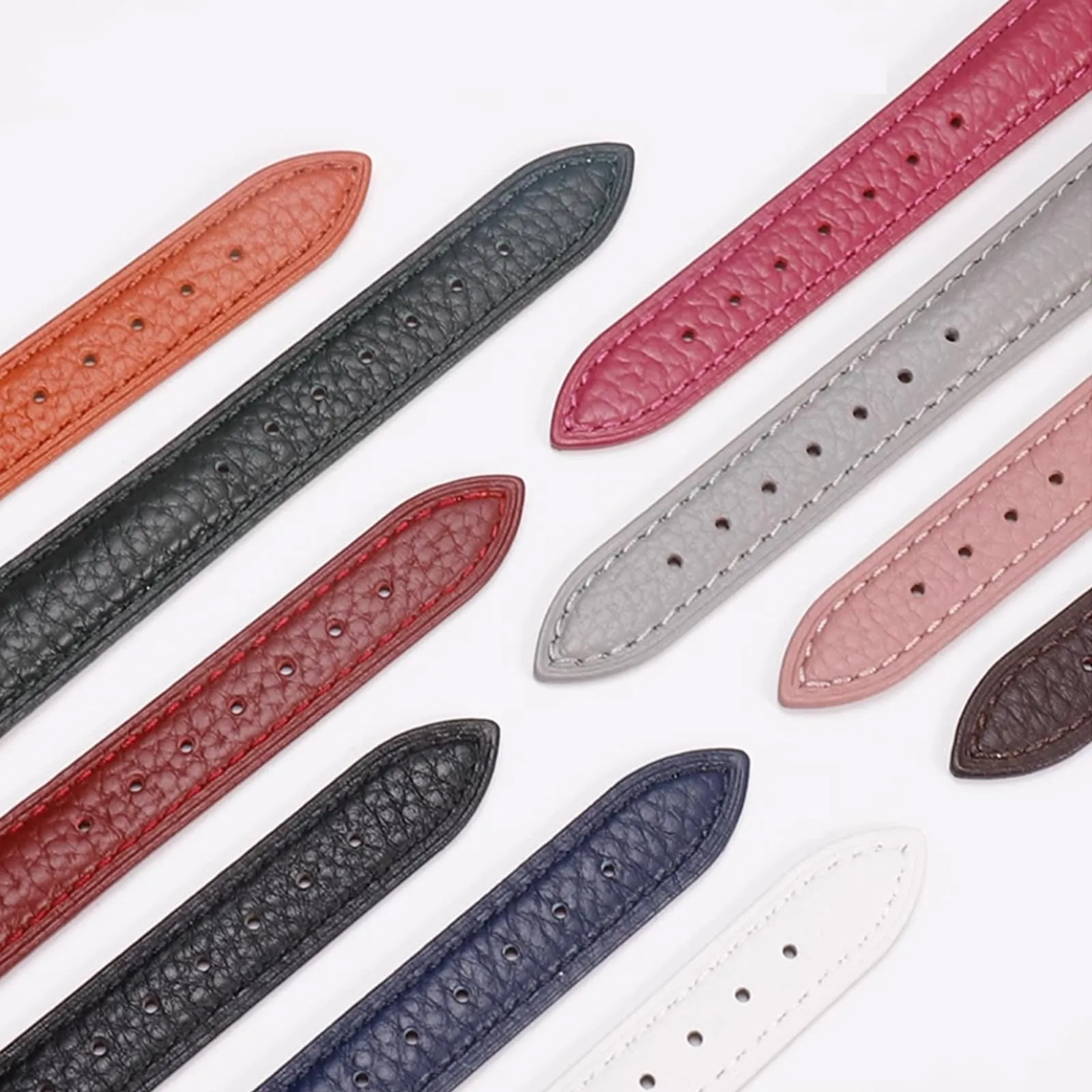Aoeiwv Cinturini Orologio in Pelle Sgancio Rapido Mano Cucito Tessura Imbottito Cinturino 12/13/14/15/16/17/18/19/20/21/22/23/24 mm Cinturino Orologio in Pelle Genuina per Donne Uomini - immagine 6