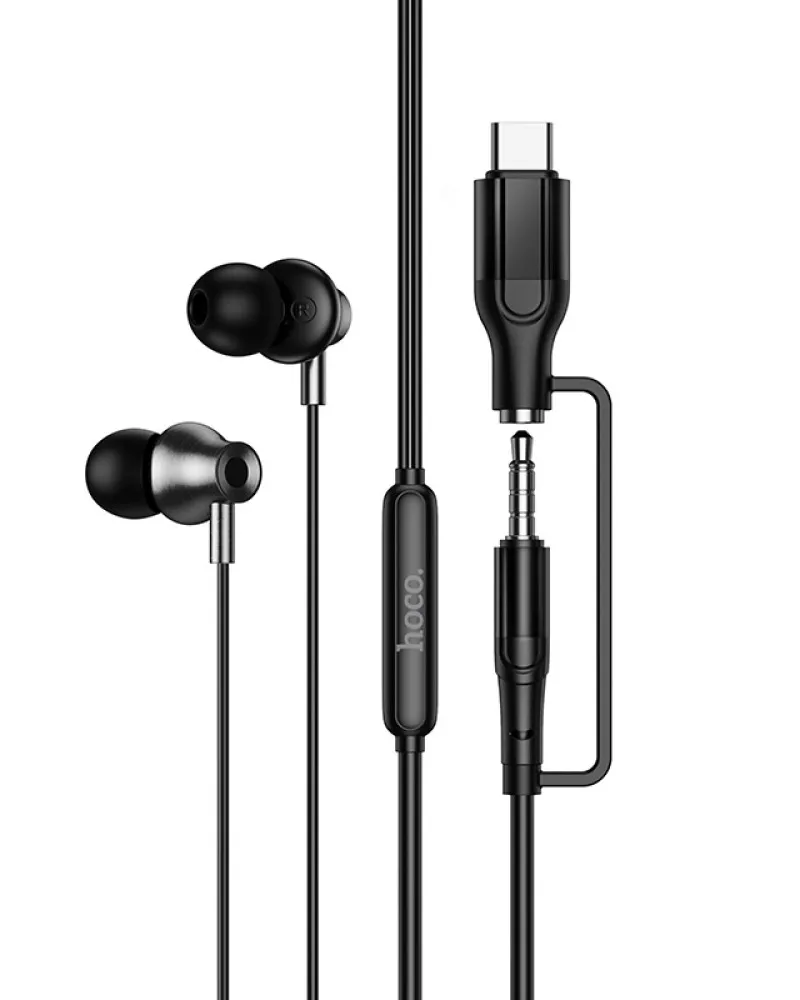 Auricolare 3.5mm / USB-C HOCO M119A, Nero - immagine 1