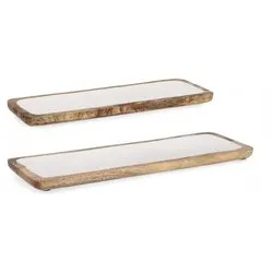 Set vassoi 2 pz Legno KNOSSOS Bianco e Legno 0550909 - immagine 1